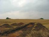 The photo shows the trench, which runs from the middle of the picture out towards the horizon.